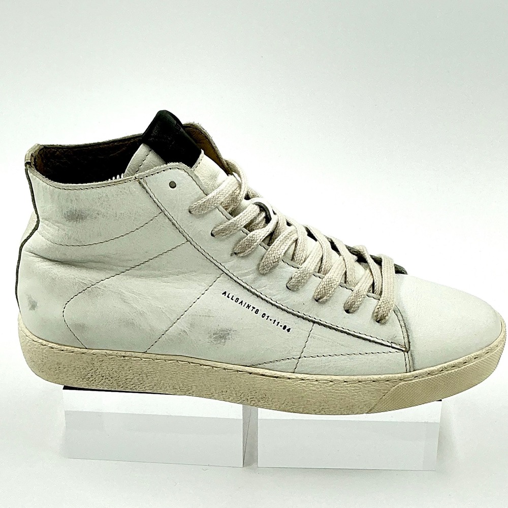 AllSaints Womens Size 9 High Top Leather Sneakers Chalk White NEW Tundy $379